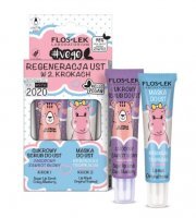 FLOS-LEK VEGE LIP CARE ZESTAW Regeneracja ust w 2 krokach (Scrub jagodowy zawrót głowy+ Maska do ust niebanalna tropikalna)